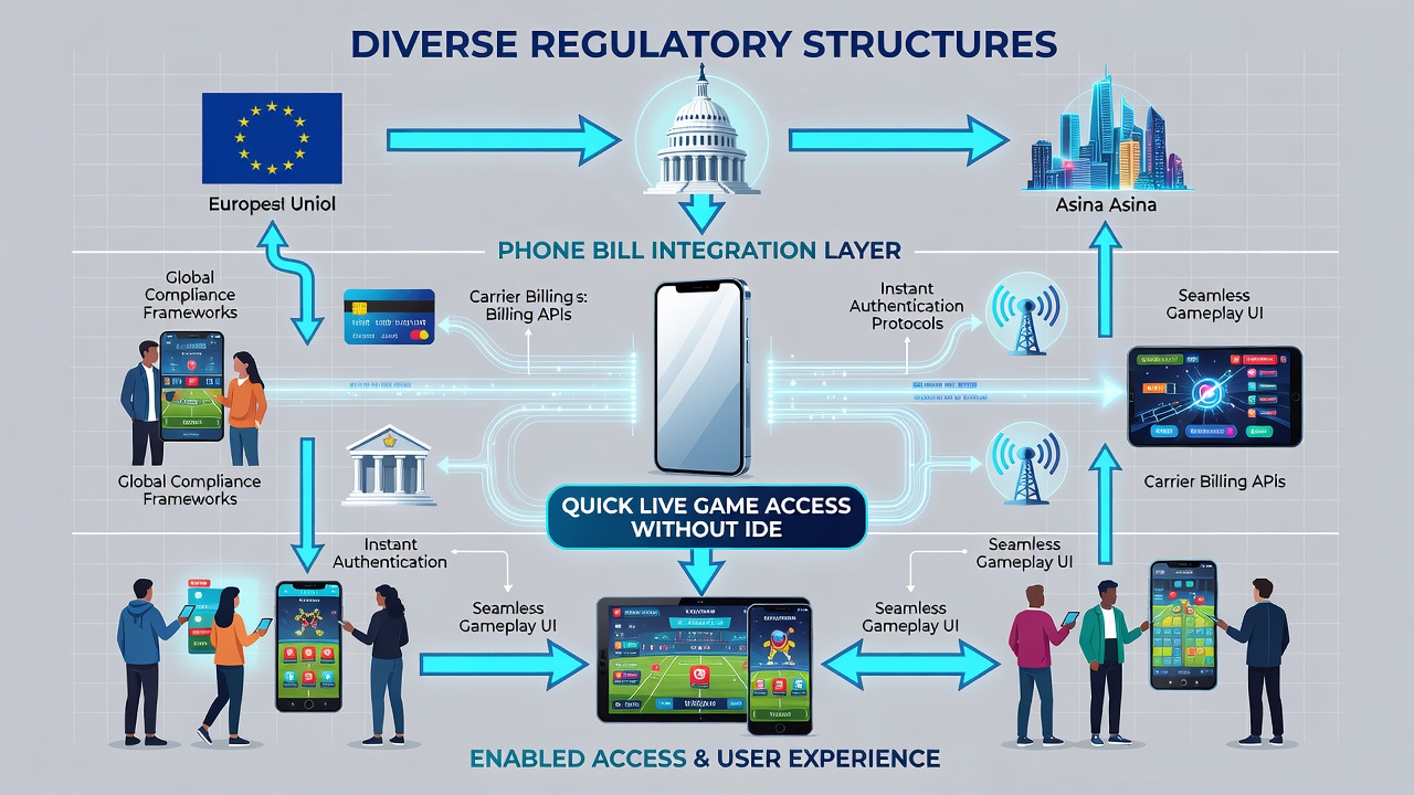 Phone bill deposits enabling access to live dealer games across regulatory zones
