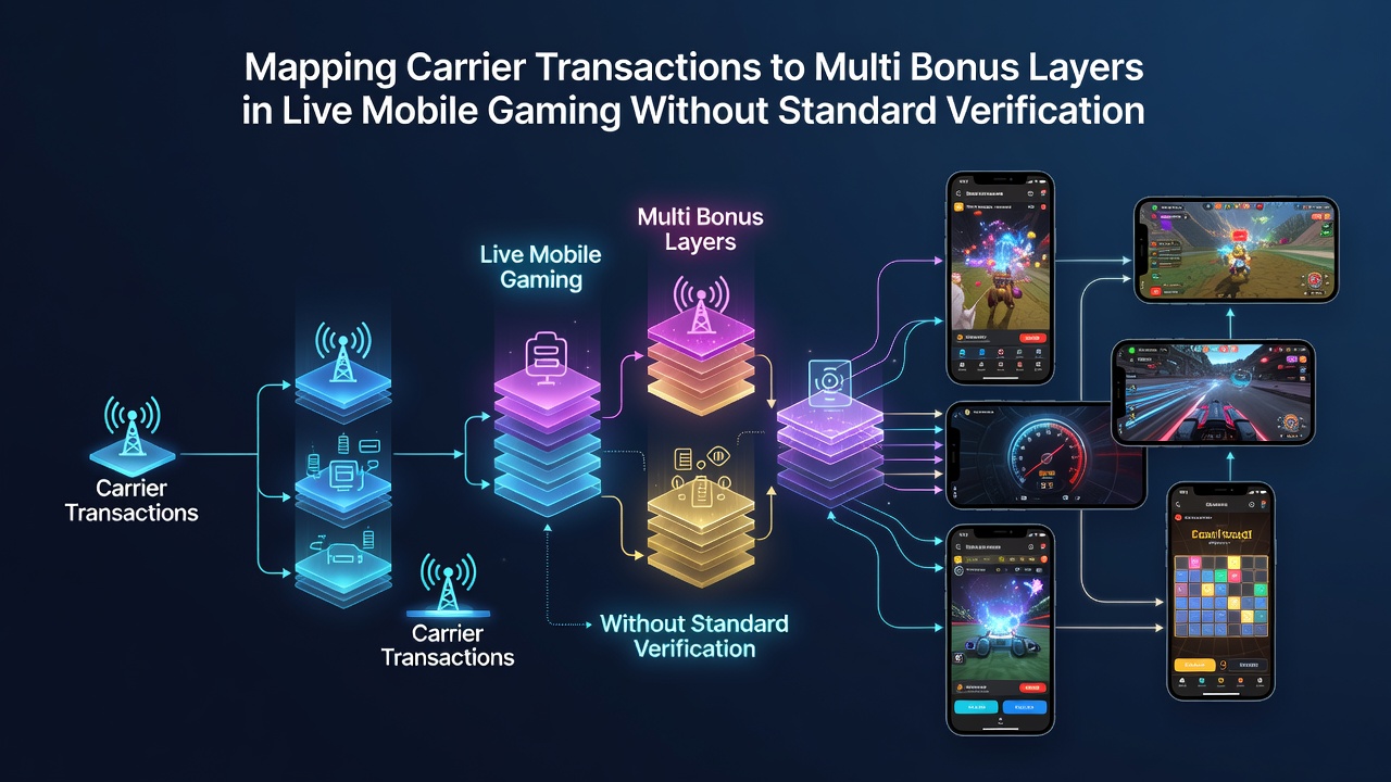 Diagram illustrating data flow from carrier billing to layered bonus systems in mobile gaming