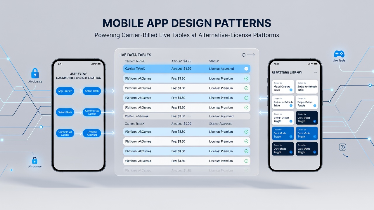Developer workflow diagram illustrating design patterns for live table synchronization and billing integration