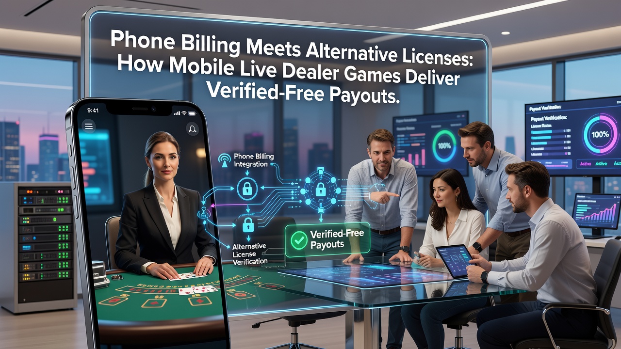 Offshore server infrastructure diagram illustrating phone billing flow to live dealer mobile games and payout verification layers