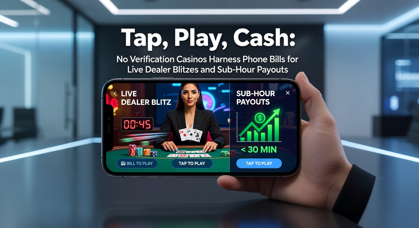 Vibrant screenshot of a mobile casino interface showing live dealer roulette table with phone bill deposit button and instant payout notification