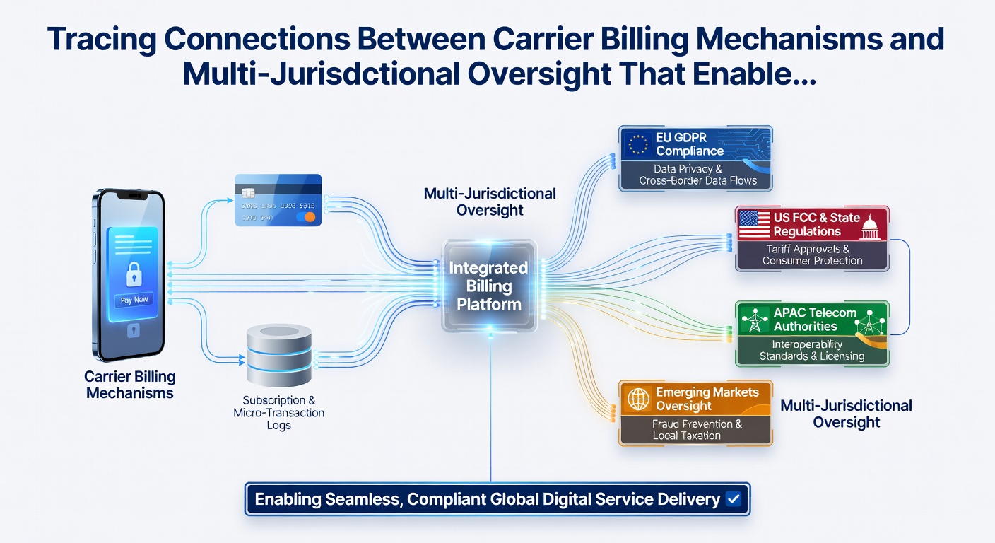Illustration of live dealer tables connected via mobile billing systems under layered regulatory oversight