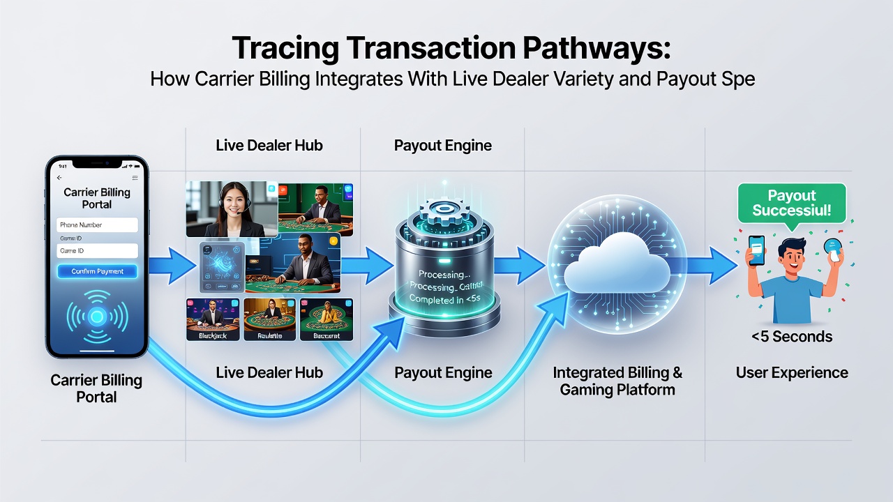 Flowchart illustrating payout processing timelines linked to carrier billing in diverse regulatory environments
