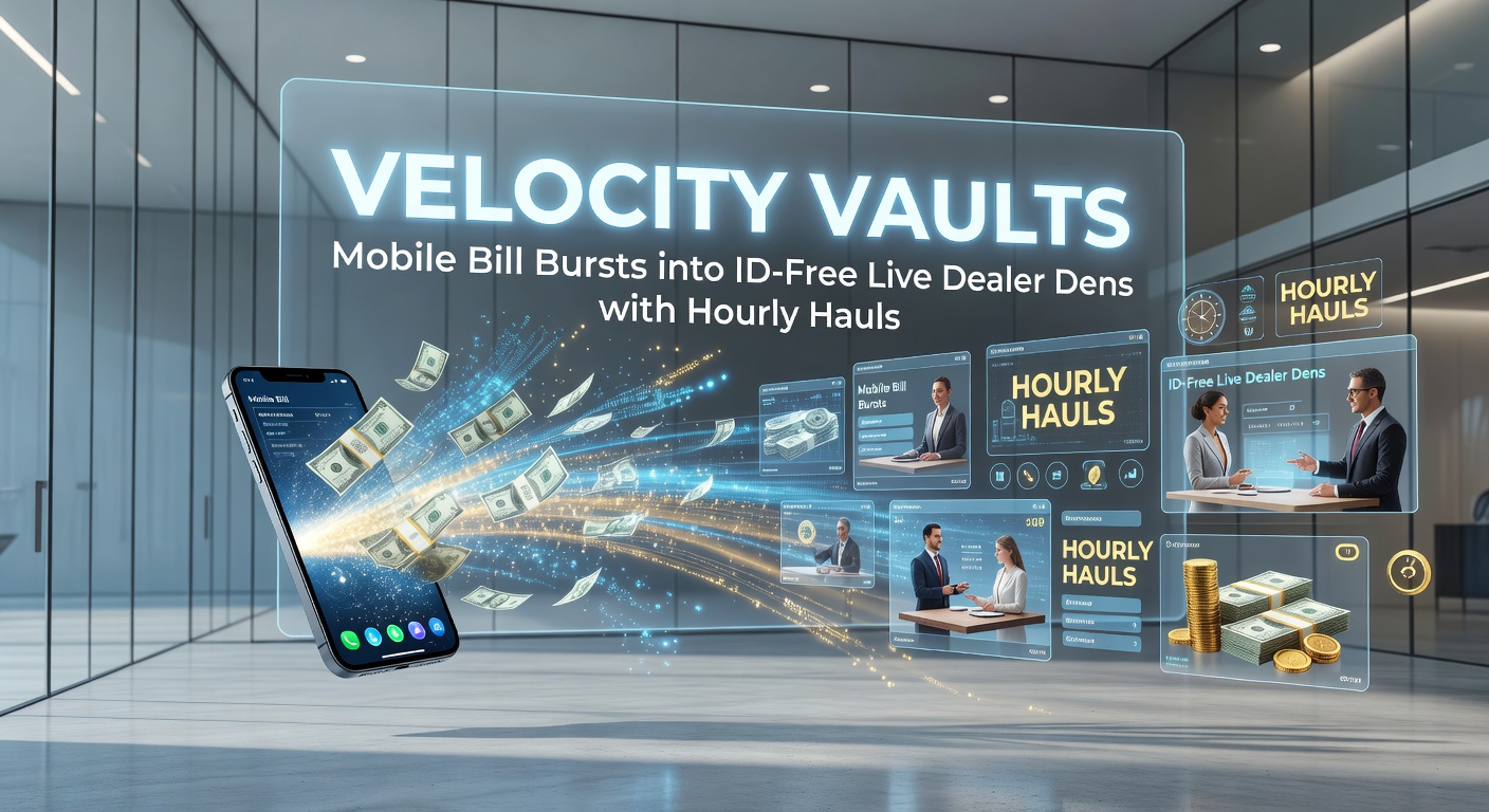 Velocity Vaults platform showcasing mobile bill deposit interface and live dealer table in action